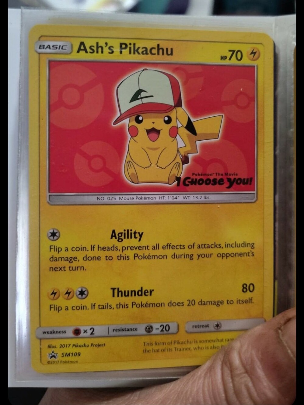 Pokemon Ash's Pikachu Yellow Trading Card